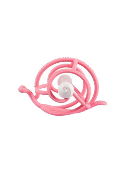 Mombella Silicone Gingival Ring 3 months+, Snail - Pink