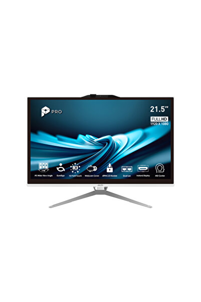 MSI Pro AP222T 14M-443XTR i5-14400 16GB DDR4 512GB SSD 21.5″ FHD FDOS Dokunmatik Beyaz All In One