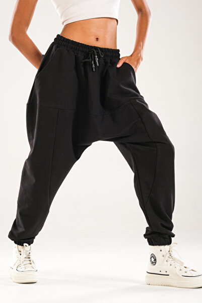 COCOPELLI بنطلون جوجر نسائي أسود مريح بتصميم هاريم COC1143