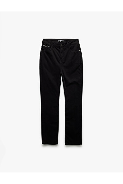 Koton Normal Bel Düğmeli Pamuklu Cep Detaylı Gabardin Pantolon