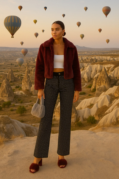 ŞIK VE MUTLU Premium Stone Cracked Wide Leg Jeans