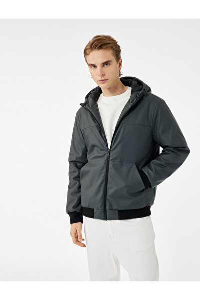 Koton Αδιάβροχο με κουκούλα με μακρύ μανίκι με φερμουάρ