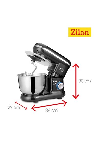 OEM Πολυμίξερ με μπολ Hurricane Zilan - 1000W, μπολ από ανοξείδωτο ατσάλι 4,5L, 6 ταχύτητες + παλμικό, μίξερ ζυμώματος 3185