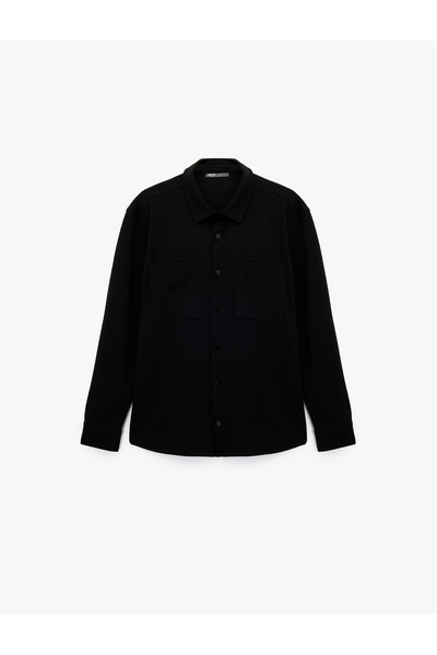 Koton Cămașă cu mânecă lungă, cu guler clasic, cu buzunare și detaliu cu nasturi, cu ajustare normală