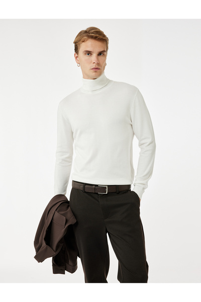 Koton Viscose Blend Long Sleeve Turtleneck Basic Knit Sweater