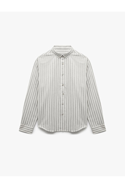 Koton Μακρυμάνικο πουκάμισο με κλασικό γιακά με κουμπιά κανονικής εφαρμογής