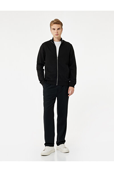 Koton Hanorac de bază cu fermoar, cu mânecă lungă, cu detaliu de buzunar