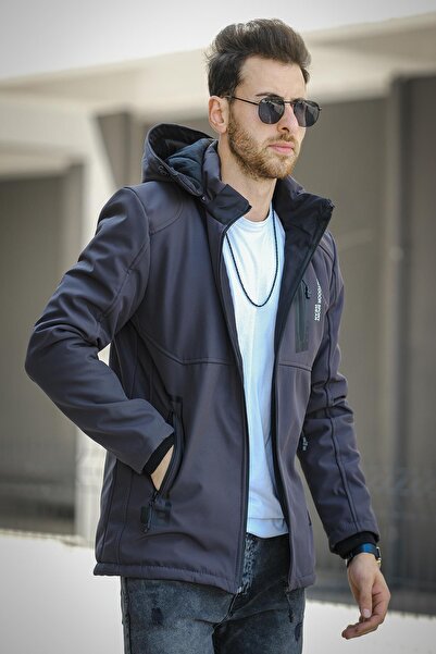 Oksit Men's Softshell Jacket - Majuro Outdoor, Water, Cold and Windproof, Fur Lined Padded