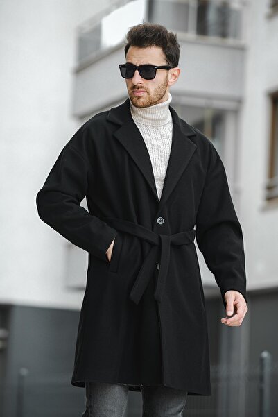 Oksit Palton oversize pentru bărbați - Layun, cu centură și croială relaxată