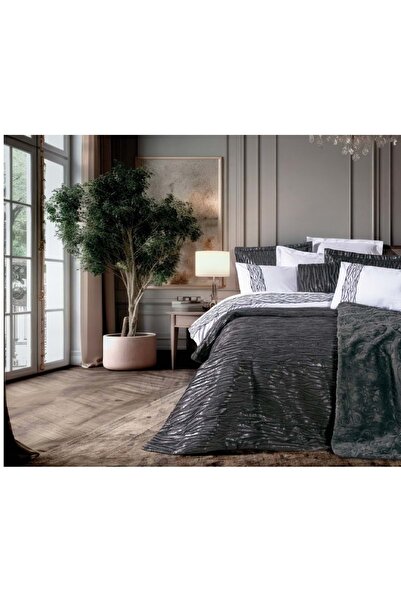 Cotton Box Platinium 11 Parça Çeyiz Seti-Filbert Antrasit (Yatak Ört+Battaniy...