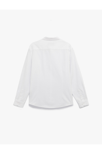 Koton Pamuklu Uzun Kollu Klasik Yaka Slim Fit Gömlek
