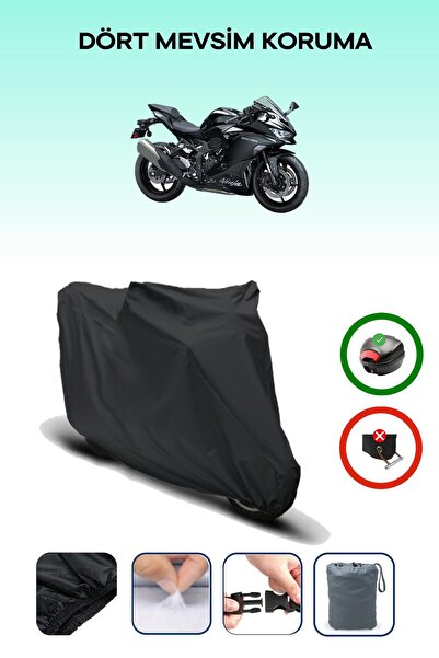 Breen أسود لـ Kawasaki Ninja Zx-4rr حقيبة خلفية متوافقة مع القماش المشمع للدر...