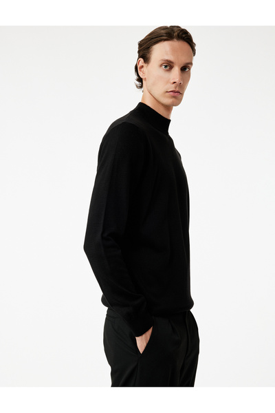 Koton Pulover de tricotaj de bază cu mânecă lungă și guler vertical