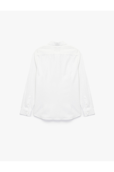 Koton Μακρυμάνικο πουκάμισο με μισό ιταλικό γιακά με λεπτή εφαρμογή