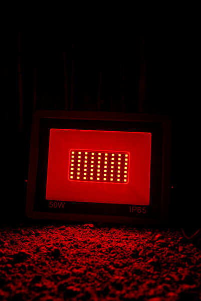 kialed 50W IP65 Su Geçirmez Dış Mekan Kırmızı LED Projektör