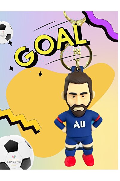 MİLKYADATOYS Anahtarlık Futbolcu Figür Ronaldo Messi 9 cm Hediyelik (1 adet g...