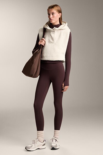 Oysho Kapüşonlu suni yün yelek