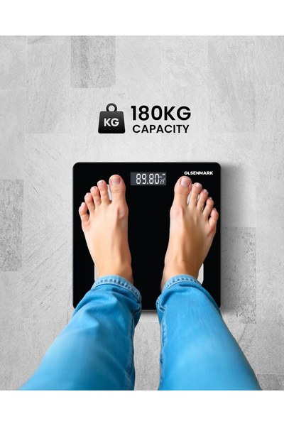 Olsenmark Ombs2256 Digital Personal Scale, 180kg Capacity ,link With Phone , Weighing Machine, Measurement