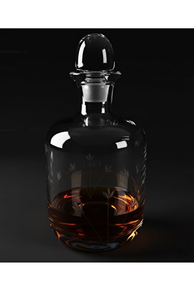 DECOSTYLE Paşabahçe 90115 Lale Dekorlu Cam Şişe – Kapaklı Su & Şerbet Şişesi