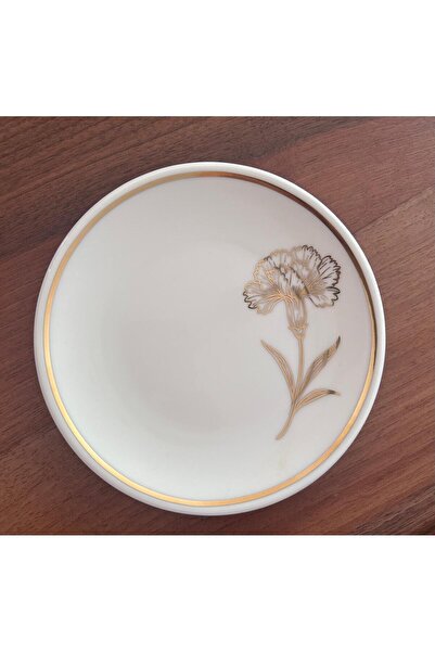 Motiff 15 cm 4 Pieces Modern Carnation Patterned Dessert and Appetizer Plate/ Gift and Presentation Plate