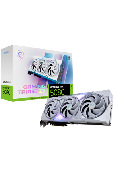 MSI GeForce RTX 5080 16G GAMING TRIO OC WHITE 16GB GDRR7 256bit DX12 DLSS4 Gaming (Oyuncu) Ekran Kar