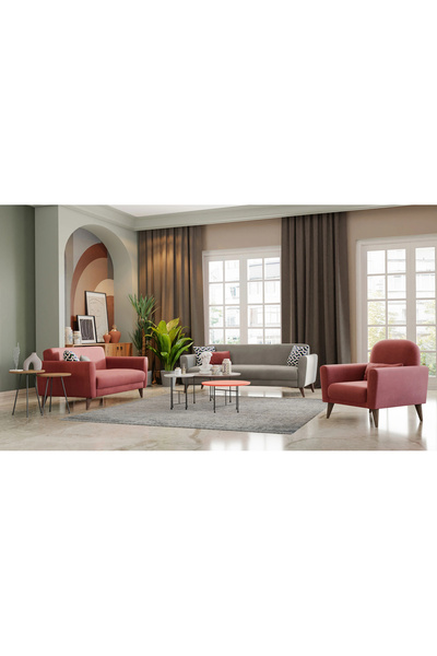 Doğtaş Mona Line Üçlü Koltuk - Gri