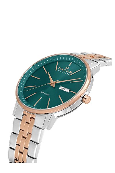 Nacar Sapphire Glass Classic Silver - Rose Men's Wristwatch Nc34-29B685-Enrm