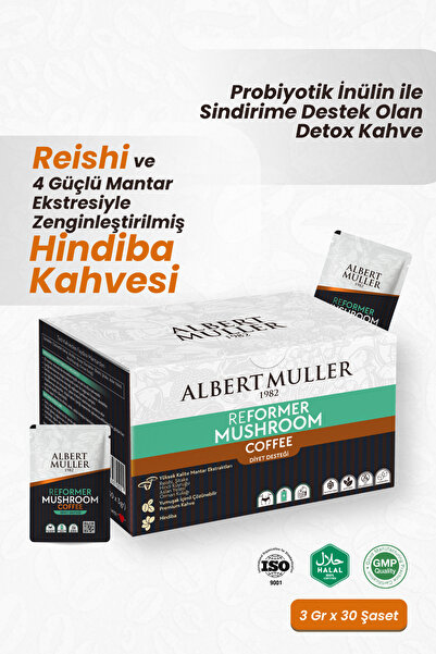 ALBERT MULLER Reformer Detoks Hindiba Kahve | Reishi Ve 4 Mantarlı | Kilo Kontrolüne Destek| Prebiyotik Lif