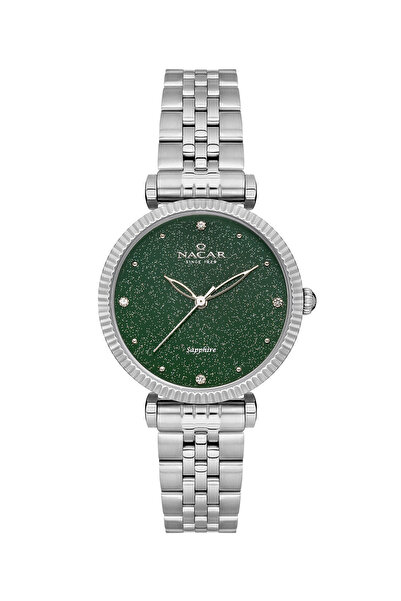 Nacar SAFİR CAM GÜMÜŞ KADIN KOL SAATİ NC34-390553-ANMS
