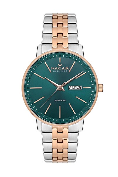 Nacar Sapphire Glass Classic Silver - Rose Men's Wristwatch Nc34-29B685-Enrm