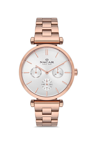Nacar ساعة يد نسائية رياضية باللون الذهبي الوردي NC36- 390112 -RSM