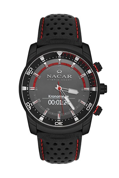 Nacar Safir Glass Black Hybrid Men's Wristwatch Ns01- 2934322 -Bbl1