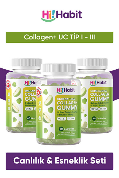 Hi Habit Doğası Unmodified Collagen Gummy 60 Pieces – Uc Type I & Iii Undenat...