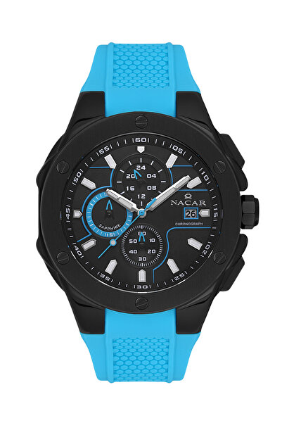 Nacar SAFİR CAM SPOR MAVİ ERKEK KOL SAATİ NC34-29B554-BBS3