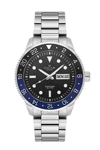 Nacar Safir Glass Sports Silver Men's Wristwatch Nc37- 294235 Nb-Abm