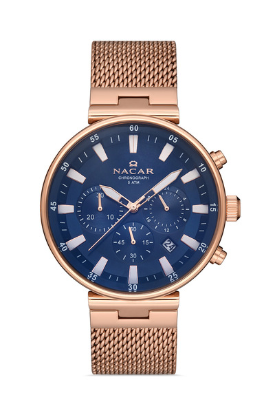 Nacar ساعة يد رجالية من الذهب الوردي NC34- 290505 -RLM
