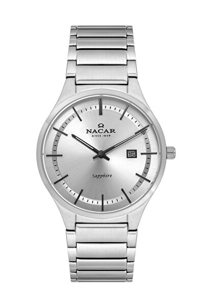 Nacar Safir Glass Silver Men's Wristwatch Nc17- 2960018 -Asm