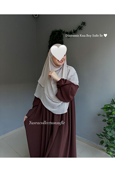 Yüsra Collection Συνδυασμός φορέματος και κοντού σουφλέ Ayrobin 2 τεμαχίων