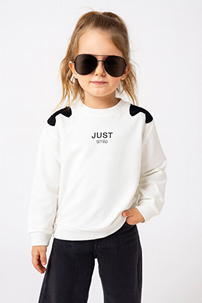 Divonette Дівчачий светр 100% бавовна, екрю, з бантиком - Зручний одяг для дівчаток