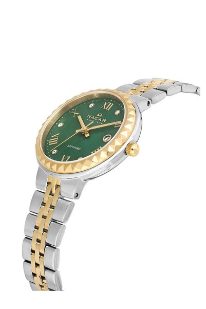 Nacar Sapphire Glass Silver - Gold Women's Wristwatch Nc34-39B716-Cnms