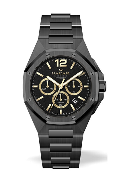 Nacar SAFİR CAM SPOR SİYAH ERKEK KOL SAATİ NC08-29430493-BBCM
