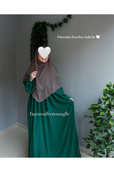 Yüsra Collection Συνδυασμός φορέματος και κοντού σουφλέ Ayrobin 2 τεμαχίων