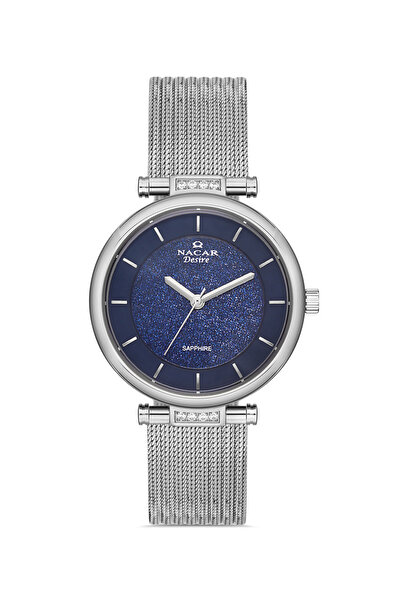 Nacar SAFİR CAM GÜMÜŞ KADIN KOL SAATİ NC33-398078-ALMS