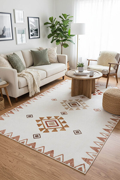 ARTLOOP Fuga Yumuşak Dokulu Beyaz Modern Desenli Halı KA 14