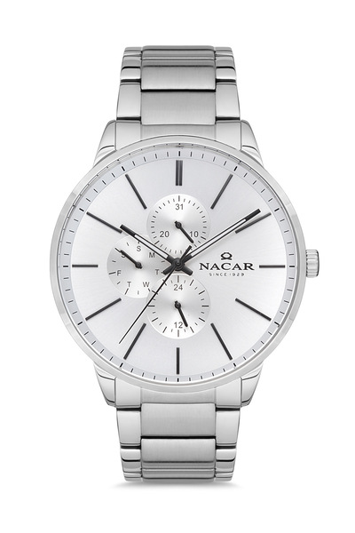 Nacar Silver Men's Wrist Watch Nc34- 291183 -Assm