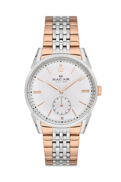 Nacar KLASİK GÜMÜŞ - ROSE ERKEK KOL SAATİ NC18-2924B196-ESM