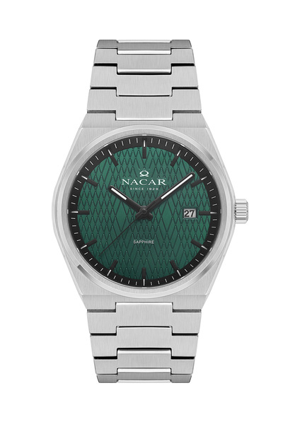 Nacar SAFİR CAM SPOR GÜMÜŞ ERKEK KOL SAATİ NC41-299794-ANM