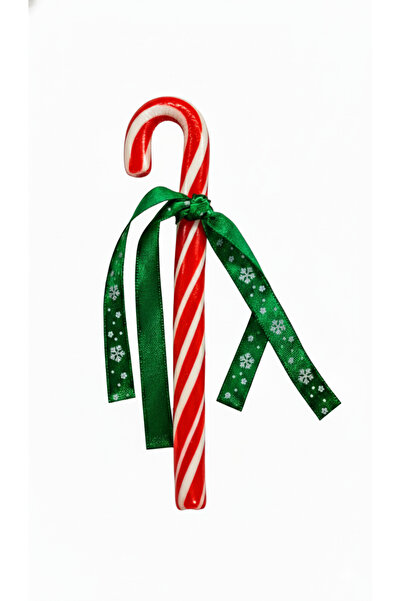 Honey Candy Balcı Şekerleme Yılbaşı Baston Şeker 5 Adet kurdeleli kırmızı beyaz çilek aromalı Hediyelik