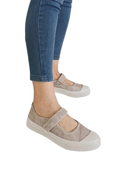 Liger Linen Ballerina Mink Women's Ballerinas - Velcro Shoes
