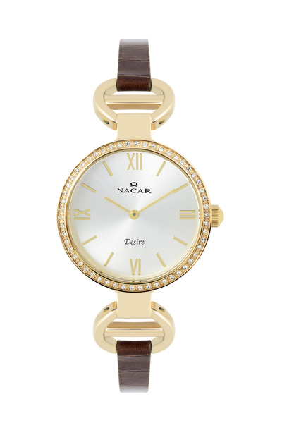 Nacar ساعة يد نسائية بنية اللون NC10- 3931013 -DSL2S